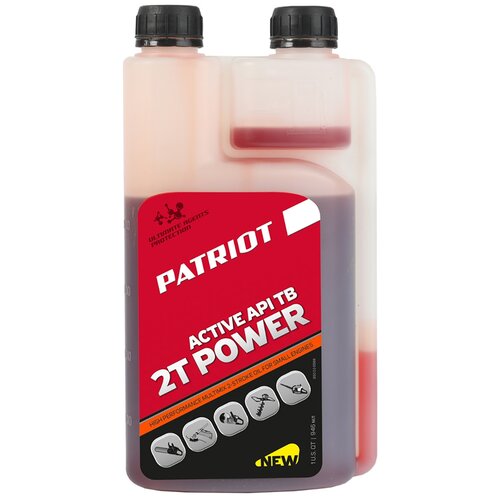 Масло для садовой техники PATRIOT Power Active 2T (с дозаторным отсеком), 0.946 л