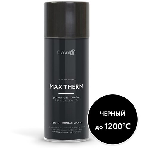 Эмаль Elcon Термостойкая Max Therm 1200°С, черный, 520 мл