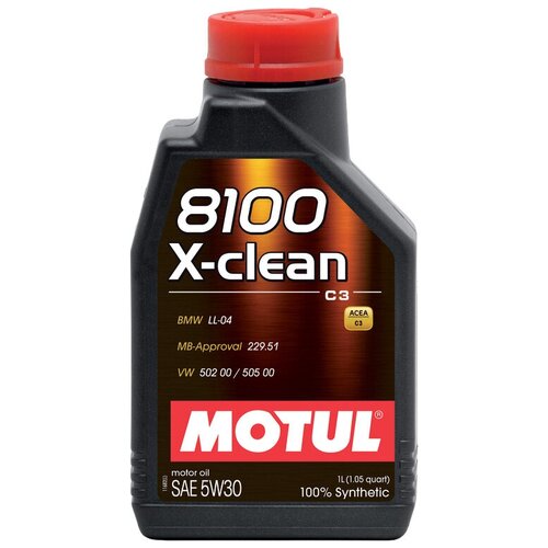 Синтетическое моторное масло Motul 8100 X-clean 5W30, 1 л