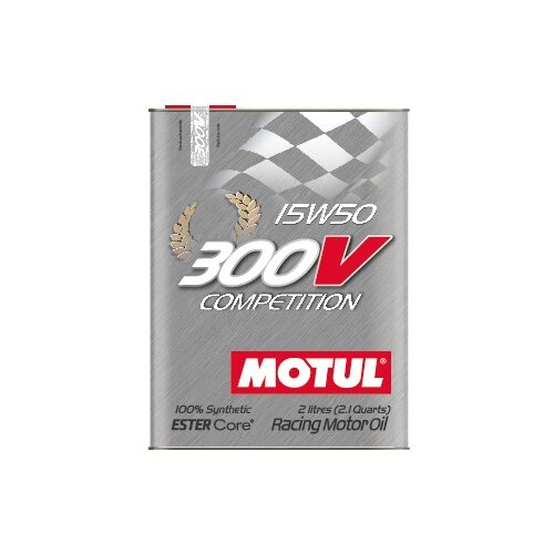 Синтетическое моторное масло Motul 300V Competition 15W50, 2 л