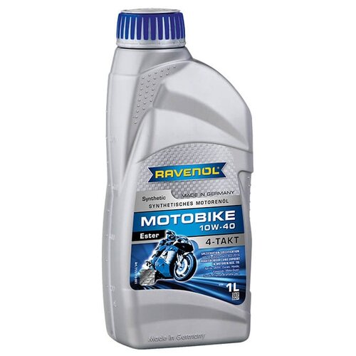 Полусинтетическое моторное масло Ravenol Motobike 4-T Ester SAE 10W-40, 1 л