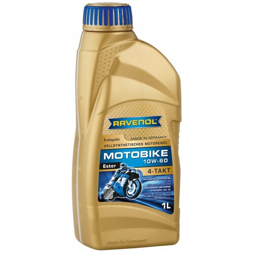 Синтетическое моторное масло Ravenol Motobike 4-T Ester SAE 10W-60, 4 л