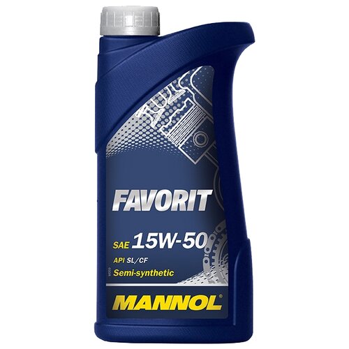 Полусинтетическое моторное масло Mannol Favorit 15W-50, 1 л