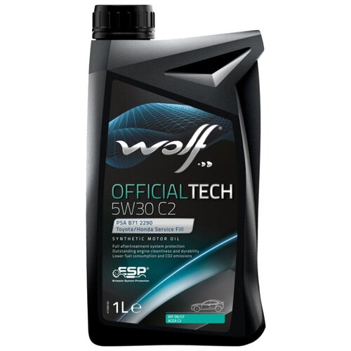 Синтетическое моторное масло Wolf Officialtech 5W30 C2, 1 л
