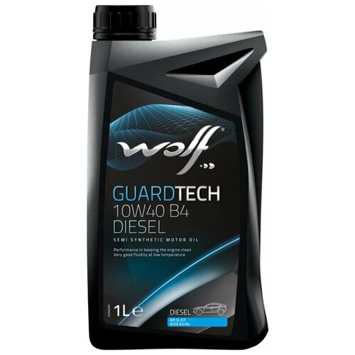 Полусинтетическое моторное масло Wolf Guardtech 10W40 B4 Diesel, 4 л