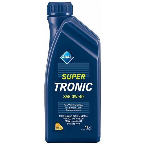 Синтетическое моторное масло ARAL Super Tronic SAE 0W-40, 1 л