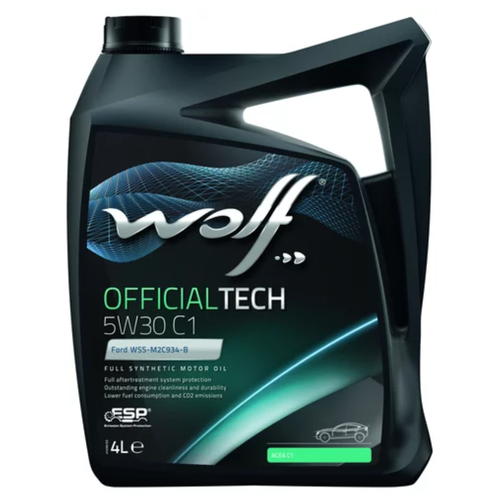 Синтетическое моторное масло Wolf Officialtech 5W30 C1, 4 л