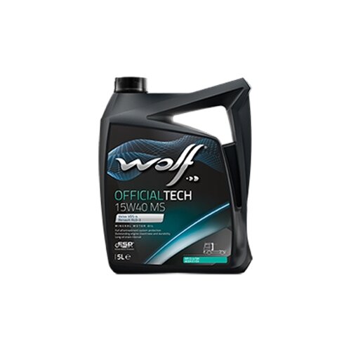 Синтетическое моторное масло Wolf Officialtech 15W40 MS, 5 л