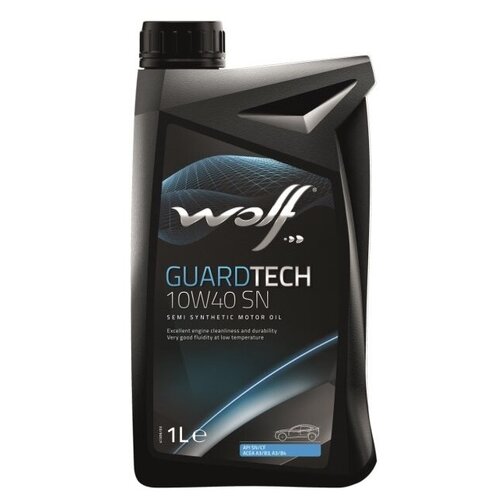 Полусинтетическое моторное масло Wolf Guardtech 10W40 SN, 1 л
