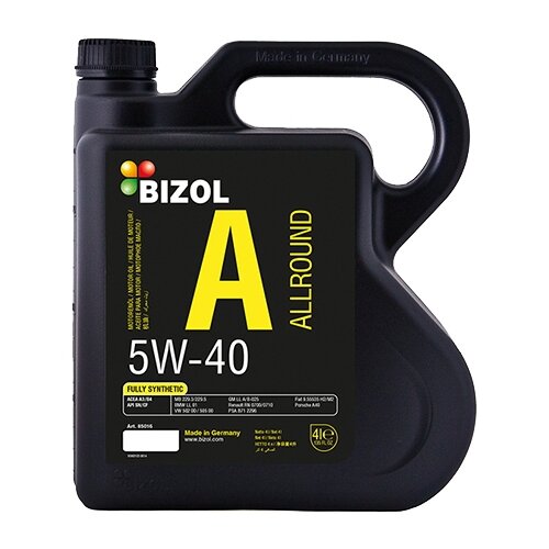Моторное масло BIZOL Allround 5W-40 синтетическое 4 л «Сделано в Германии»