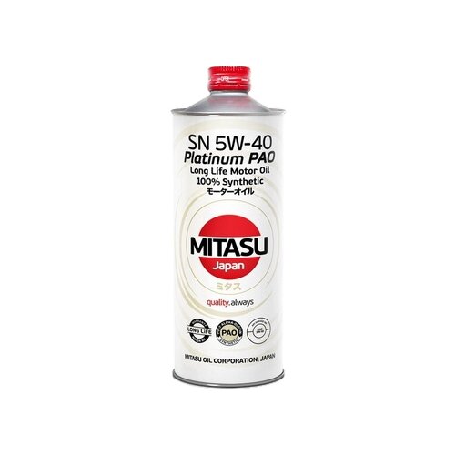 Синтетическое моторное масло Mitasu MJ-112 Platinum PAO SN 5W-40, 1 л