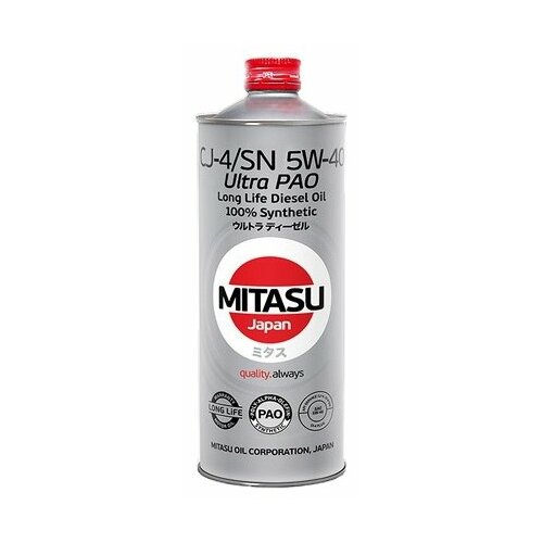 Моторное масло Mitasu MJ-211 Ultra PAO Diesel CI-4/SN 5W-40 Синтетическое, 4 л