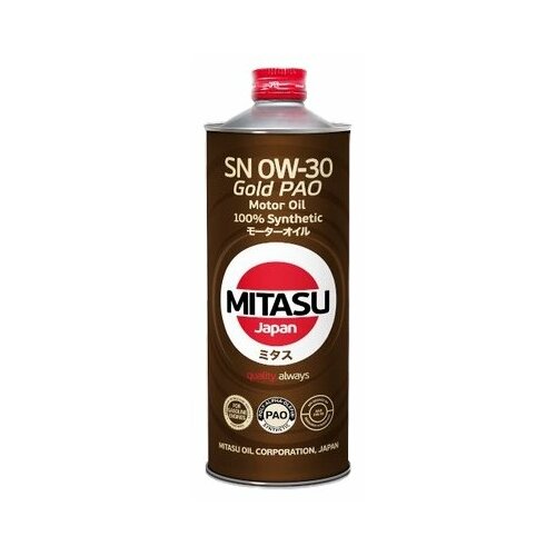 Синтетическое моторное масло Mitasu MJ-103 Gold PAO SN 0W-30, 4 л