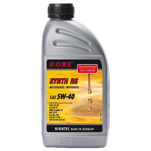 Синтетическое моторное масло ROWE Hightec Synth RS SAE 5W-40, 5 л