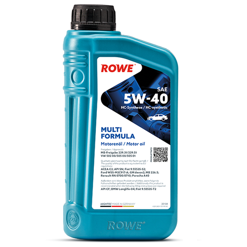 HC-синтетическое моторное масло ROWE Hightec Multi Formula SAE 5W-40, 1 л