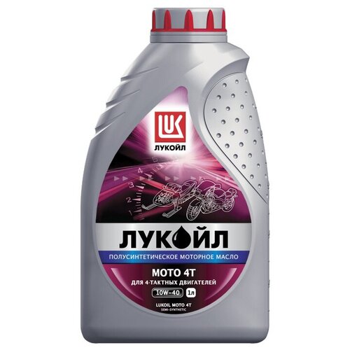 Полусинтетическое моторное масло ЛУКОЙЛ Moto 4Т 10W-40, 4 л