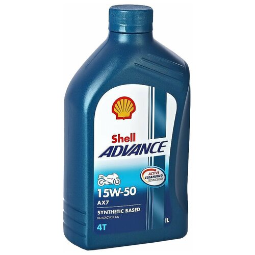 Полусинтетическое моторное масло SHELL Advance 4T AX7 15W-50, 1 л