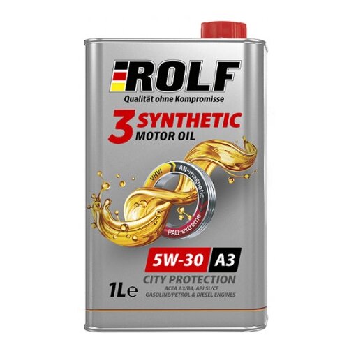 Синтетическое моторное масло ROLF 3-Synthetic 5W-30, 1 л