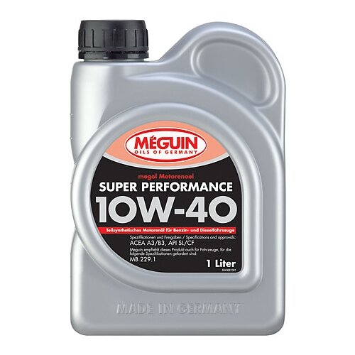 Полусинтетическое моторное масло Meguin Super Performance 10W-40, 1 л