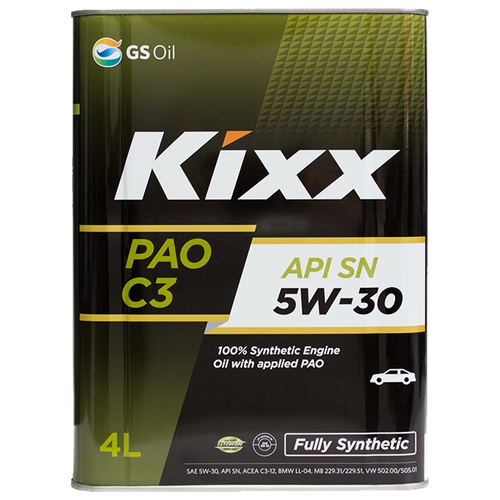 Синтетическое моторное масло Kixx PAO C3 5W-30, 4 л