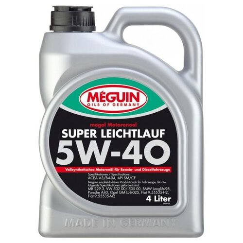 Синтетическое моторное масло Meguin Super Leichtlauf 5W-40, 4 л