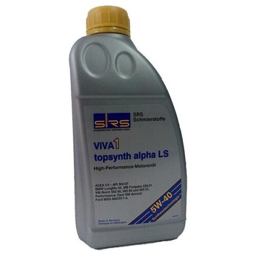 Синтетическое моторное масло SRS ViVA 1 Topsynth alpha LS 5W40, 1 л