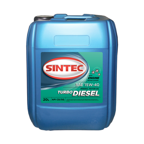 122421 SINTEC Масло моторное минеральное Turbo Diesel 15W40 API SJ/CF 20л