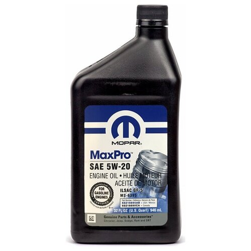 Полусинтетическое моторное масло Mopar MaxPro SAE 5W-20, 5 л