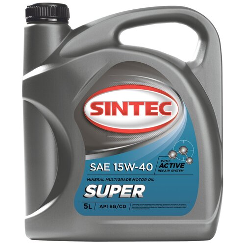 Минеральное моторное масло SINTEC Super 15W-40, 5 л