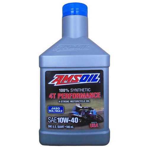 Синтетическое моторное масло AMSOIL 100% Synthetic 4T Performance 4-Stroke Motorcycle Oil 10W-40, 0.946 л