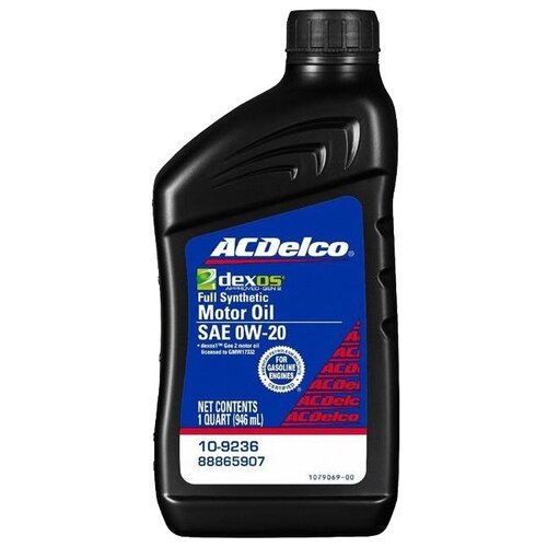 Синтетическое моторное масло ACDelco Dexos-1 Gen-2 0W-20, 0.946 л