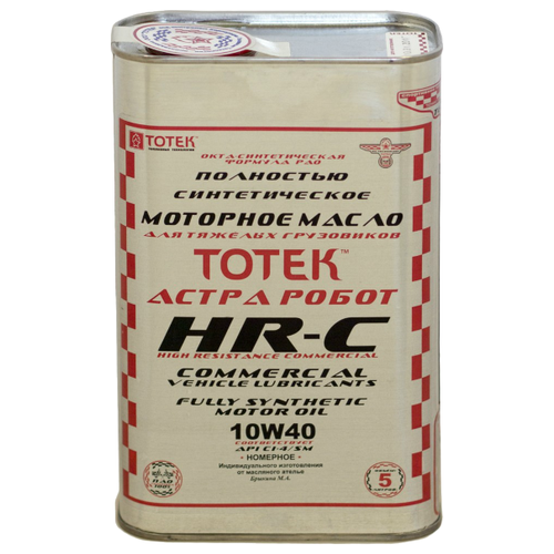 Синтетическое моторное масло TOTEK Астра Робот HR-C SAE 10W40, 5 л