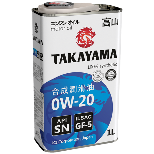 Синтетическое моторное масло Takayama 0W-20, 4 л