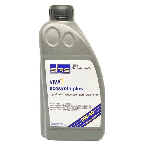 Синтетическое моторное масло SRS VIVA 1 Ecosynth Plus 0W-40, 1 л