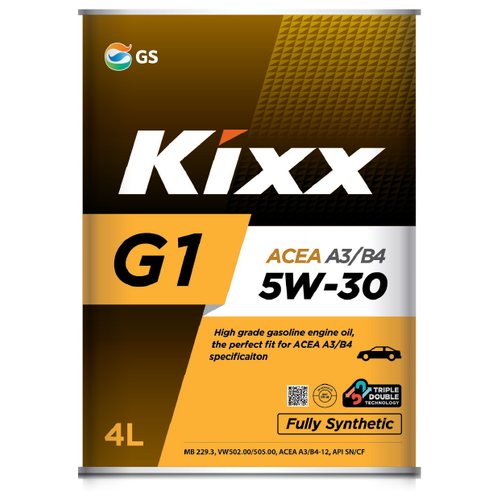 Синтетическое моторное масло Kixx G1 A3/B4 5W-30, 4 л