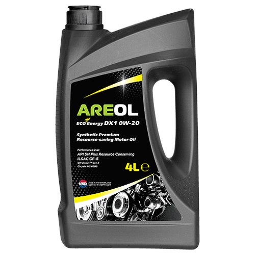 Синтетическое моторное масло Areol Eco Energy DX1 0W-20, 5 л