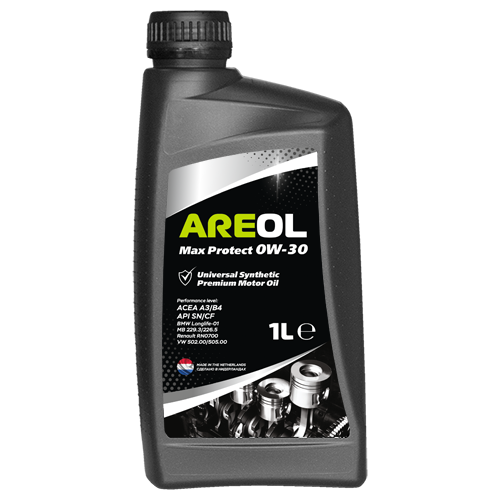 AREOL Max Protect 0W30 (1L)_масло моторное! синт.\ ACEA A3/B4, API SN/CF, MB 229.3/226.5, VW 502.00