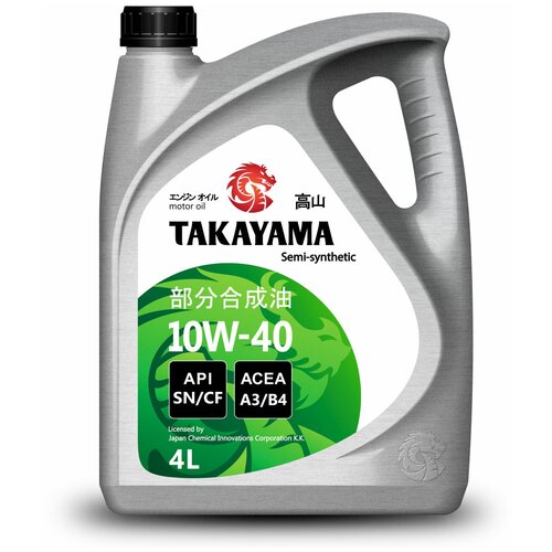 Полусинтетическое моторное масло Takayama 10W-40 SN/CF, 4 л