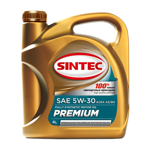 Синтетическое моторное масло SINTEC Premium SAE 5W-30 ACEA A3/B4, 4 л