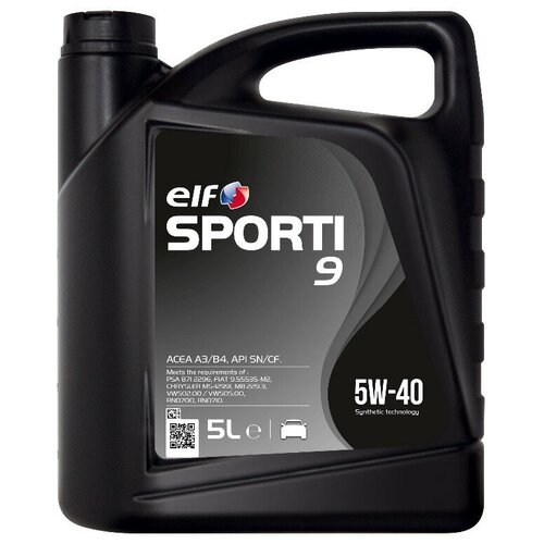 Синтетическое моторное масло ELF Sporti 9 5W-40, 5 л