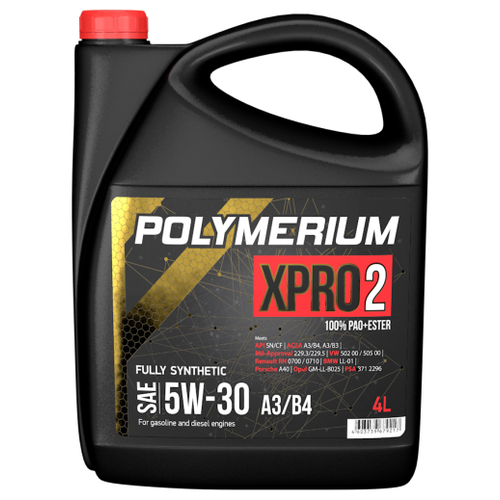 Синтетическое моторное масло Polymerium XPRO2 5W-30 A3/B4, 1 л
