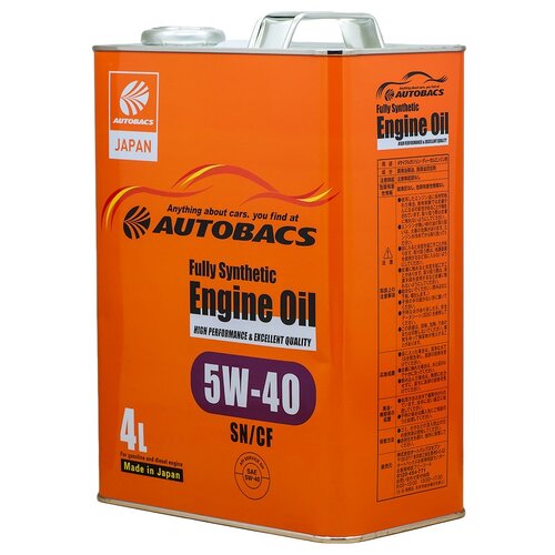 Синтетическое моторное масло Autobacs Fully Synthetic 5W-40 SN/CF, 4 л
