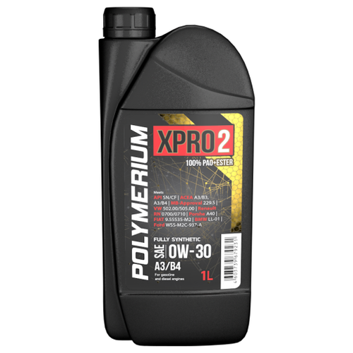 Синтетическое моторное масло Polymerium XPRO2 0W-30 A3/B4, 4 л