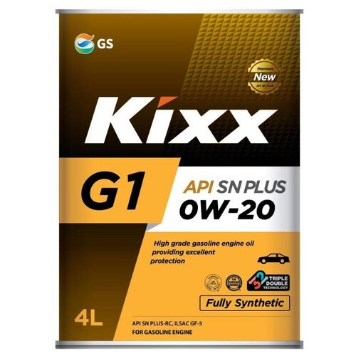 Синтетическое моторное масло Kixx G1 SN PLUS 0W-20, 1 л