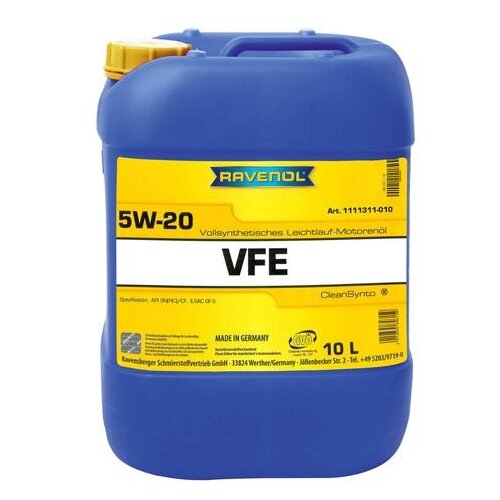 Синтетическое моторное масло Ravenol VFE SAE 5W-20, 20 л