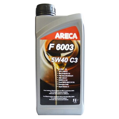Моторное масло ARECA F6003 5W-40 C3 5л