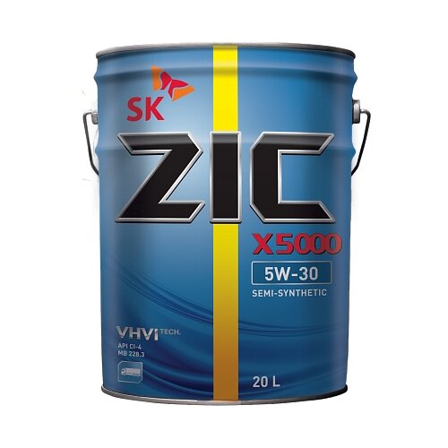 Полусинтетическое моторное масло ZIC X5000 5W-30, 6 л
