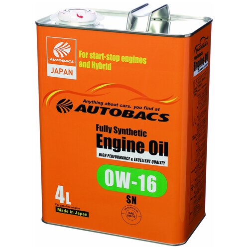 Синтетическое моторное масло Autobacs Fully Synthetic 0W-16 SN, 1 л