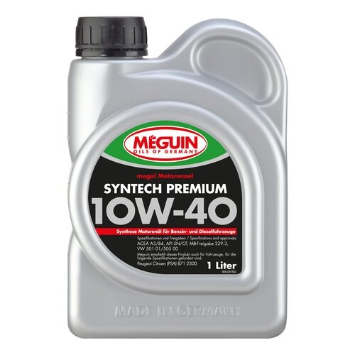 Синтетическое моторное масло Meguin Syntech Premium 10W-40, 5 л
