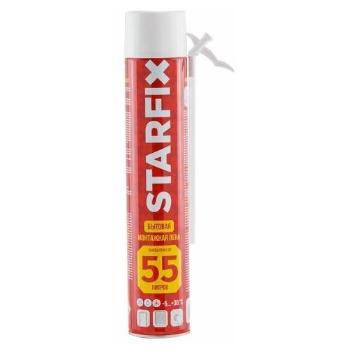 Пена монтажная бытовая всесезонная STARFIX Foam 55 (750мл) (Выход пены до 55 литров) (SM-65855-1)